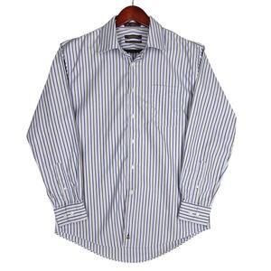NORDSTROM TAILORED FIT STRIPED BUTTON‑UP DRESS SHIRT – MEN’S 16 / 32‑33